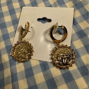 Kate Spade Decorative Gold Hoop Embellished Earrings